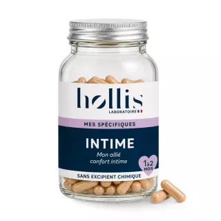 Intime Hollis - Probiotiques, équilibre flore intime & confort vaginal - 60 gélules