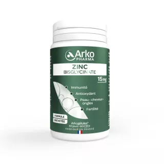 Zinc Bisglycinate Arkogélules Arkopharma - Immunité, peau, cheveux & ongles - 60 gélules