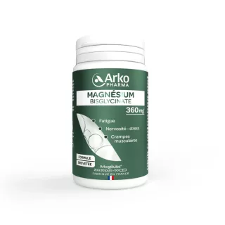 Magnésium Bisglycinate 360mg Arkogélules Arkopharma - Fatigue, stress & fonction musculaire - 60 gélules
