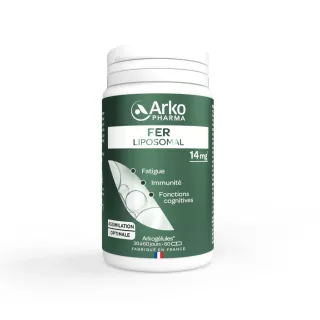 Fer Liposomal 14mg Arkogélules Arkopharma - Réduction de la fatigue - 60 gélules