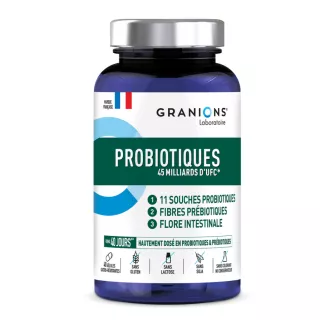 Probiotiques & prébiotiques 45 milliards Granions - Confort digestif - 40 gélules