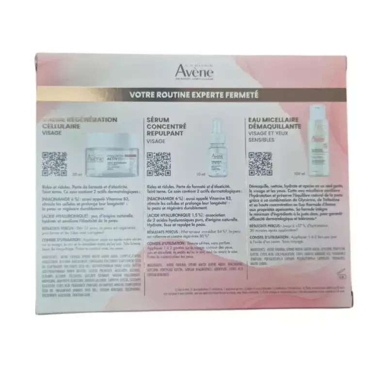 Avène Coffret routine experte fermeté - 50 ml + 10 ml + 100 ml, détail du coffret anti-âge