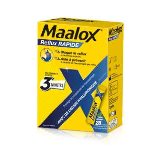 Maalox® reflux rapide Sanofi - Brûlures d'estomac & remontées acides - 20 sachets de 10ml