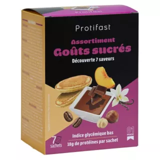 Assortiment découverte hyperprotéiné goûts sucrés Protifast - 7 préparations