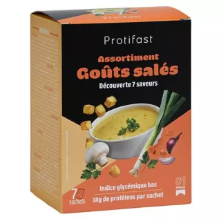Assortiment découverte hyperprotéiné goûts salés Protifast - 7 préparations