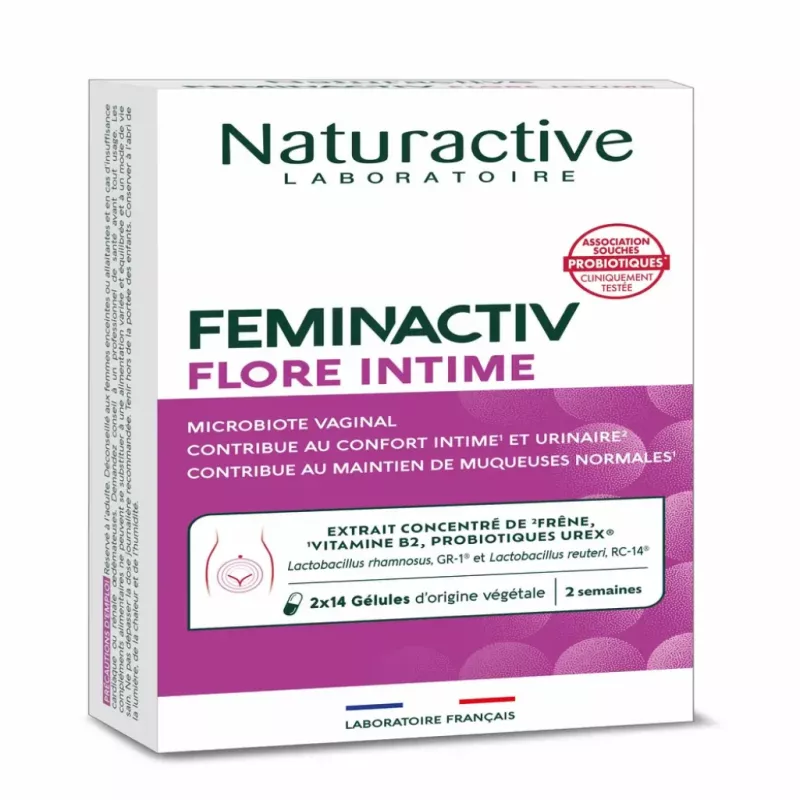Feminactiv Flore Intime Naturactive - Confort intime & urinaire - 28 gélules