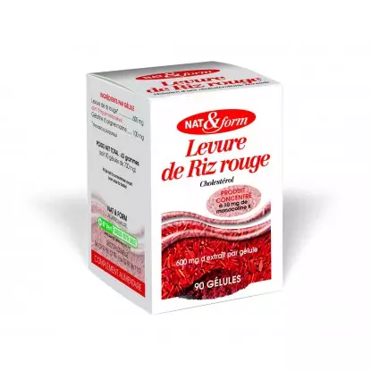 Nat et Form  Levure de Riz Rouge Bio 90 Gélules
