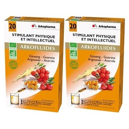 Arkopharma Arkofluides Stimulant Physique et Intellectuel 2×20 Ampoules