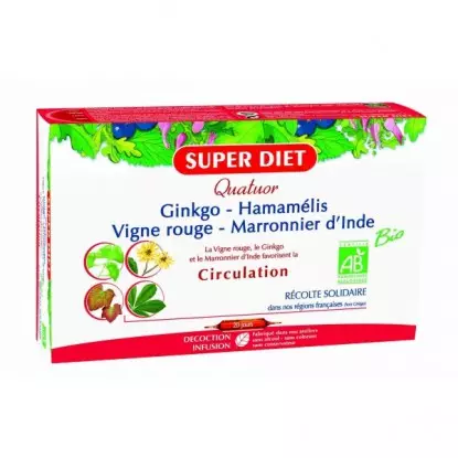 Superdiet Quatuor Bio circulation 20 ampoules