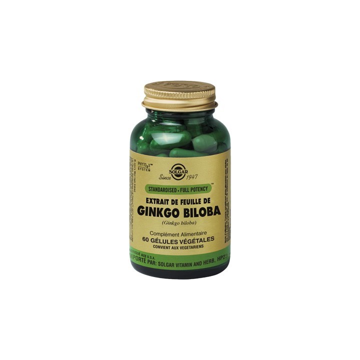 Solgar Ginkgo Biloba 60 gélules végétales