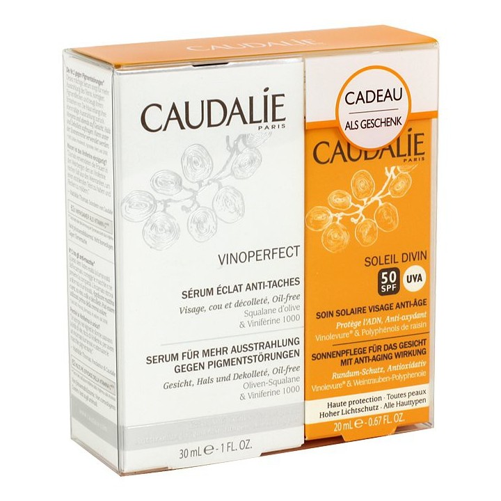 Caudalie Vinoperfect Serum 30ml+ Soleil Divin 50SPF offert