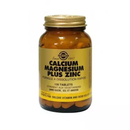 Solgar Calcium Magnésium plus Zinc 100 Comprimés