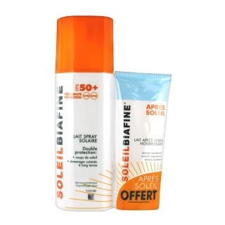 SoleilBiafine Lait Spray FPS 50+ 200 ml + Après Soleil Offert