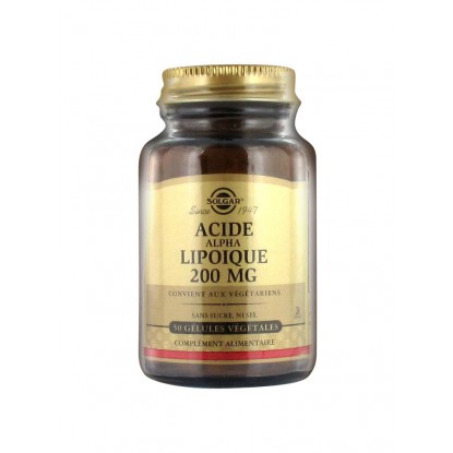 Solgar Acide Alpha Lipoïque 200 mg 50 Gélules Végétales