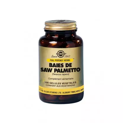 Solgar Baies de Saw Palmetto 100 Gélules Végétales