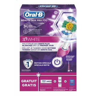 Oral B Coffret Brosse a dents Pro 700 Beauty Box 3D White 