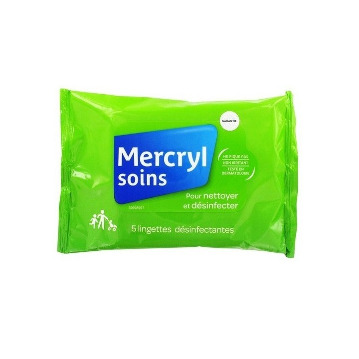 MercrylSoins 5 lingettes désinfectantes Pocket