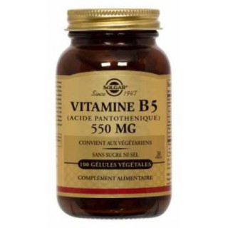 Solgar Acide Pantothénique 550 mg (Vitamine B5) 50 gélules