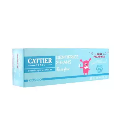 Cattier Kids Bio Dentifrice Framboise 2-6 Ans 50ml
