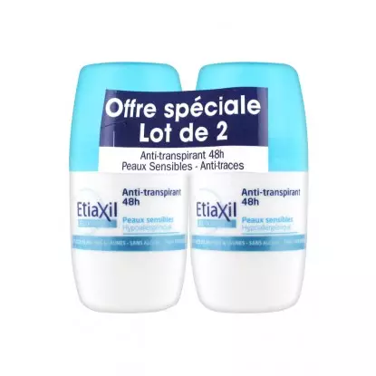 Etiaxil Déodorant Bille 48h anti transpirant lot 2