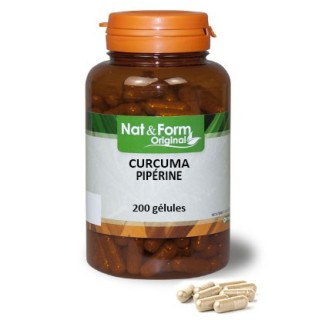 Nat & form Curcuma Pipérine 200 gelules