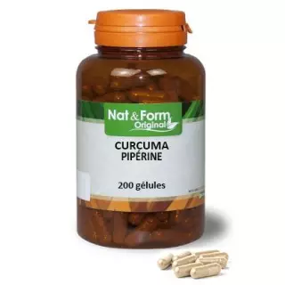 Nat & form Curcuma Pipérine 200 gelules